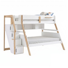 Ethan Single Over Double Bunk Bed with Staircase & Shelves